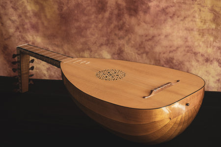 Musical still life in the Renaissance style with luteの写真素材