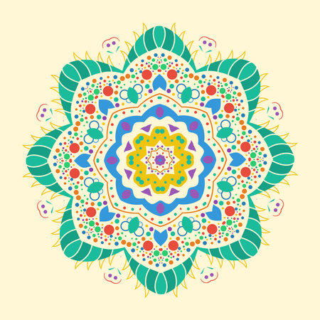 flat round decorative ornament design  vector illustrationのイラスト素材