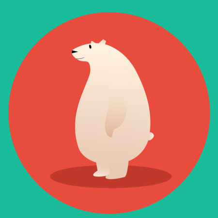 vector illustration of funny polar bear in flat design.のイラスト素材