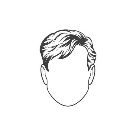 Man haircut. Hand drawn  vector illustration.  Man's  Hairstyleのイラスト素材