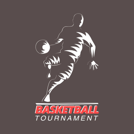 Basketball player silhouette design. Basketball tournament illustration.のイラスト素材