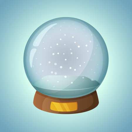 Empty Snow globe cartoon style object. Vector illustrationのイラスト素材