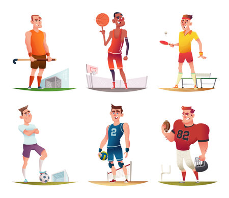 Funny Cartoon Characters design. Vector illustration setのイラスト素材