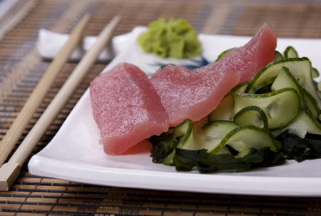 Dish from the Japanese kitchen, rice, caviarの写真素材