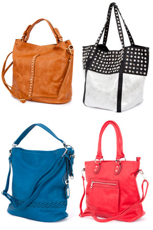 Woman handbag isolated on white backgroundの写真素材