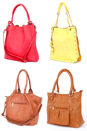 Woman handbag isolated on white backgroundの写真素材