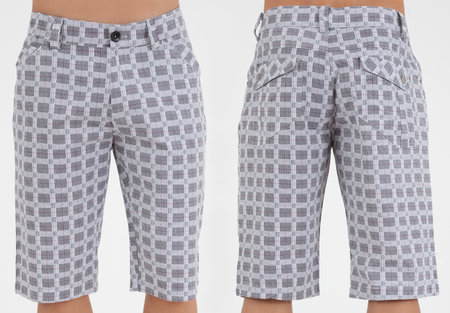 Man s wear - shorts isolated over white backgroundの写真素材