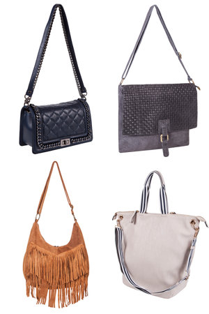 Woman handbag isolated on white backgroundの写真素材