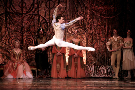 MADRID, SPAIN - JANUARY 26, 2011: Russian imperial ballet's performance Swan Lake ballet at Teatro...