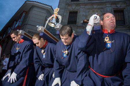 MADRID, SPAIN - APRIL 22, 2011: Procession of Jesus of Nazareth The Poor through the streets of...