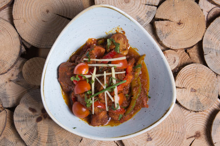 Lamb karahi indian typical dishの写真素材