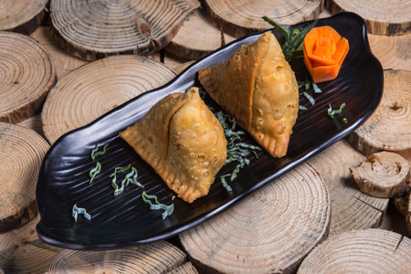 Samosa koema typical indian dishの写真素材