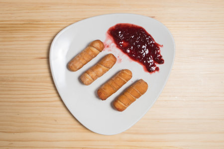 Latin-American appetizers called Tequenos made of fried corn filled with cheeseの写真素材
