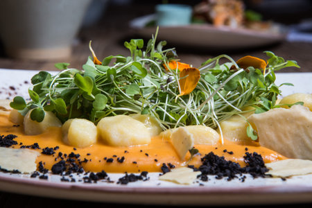 Eggless lenten potato gnocci tomato garlic sauce