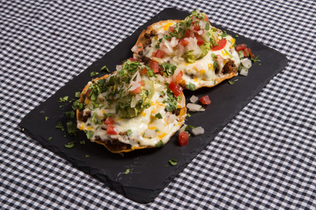 A delicious plate of tacos, a favorite Mexican food meal.の写真素材