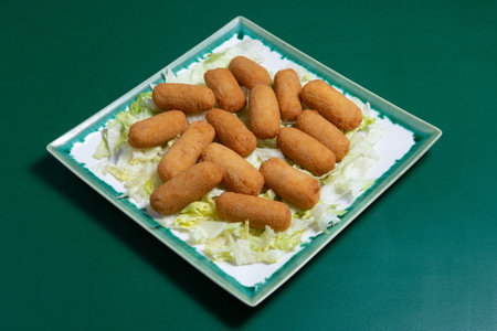 Ham and cheese croquettes typical Spanish cuisine