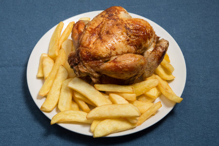A view of a plate of a pollo asado combo plate.