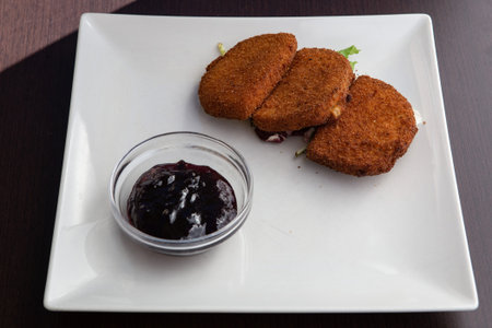 Falafel in a white plate. Lebanese and Middle Eastern food.の写真素材