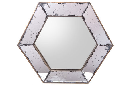 Old mirror frame, isolated on white backgroundの写真素材