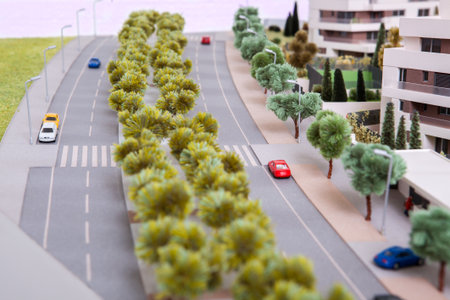 Architectural model of a modern building for the cityの写真素材