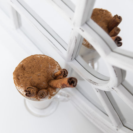 A coffee shake with whipped cream, perfect for couplesの写真素材