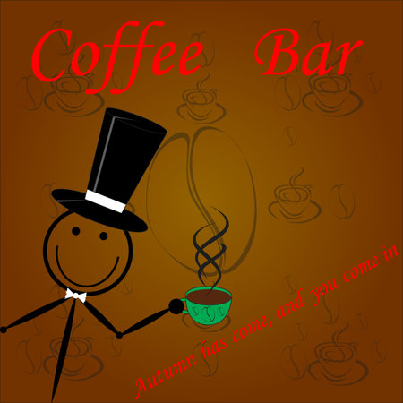 Banner, the sign on the theme of coffeeのイラスト素材