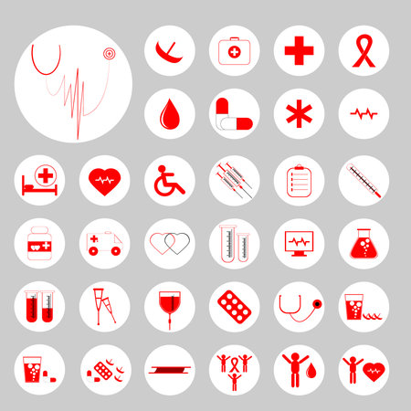 Set of icons on a medical theme.のイラスト素材
