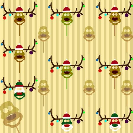 Christmas, color masks of a deer.のイラスト素材