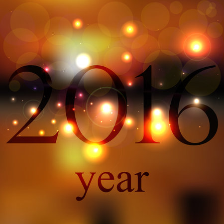 Beautiful festive abstract background with bright circles and figures 2016.のイラスト素材