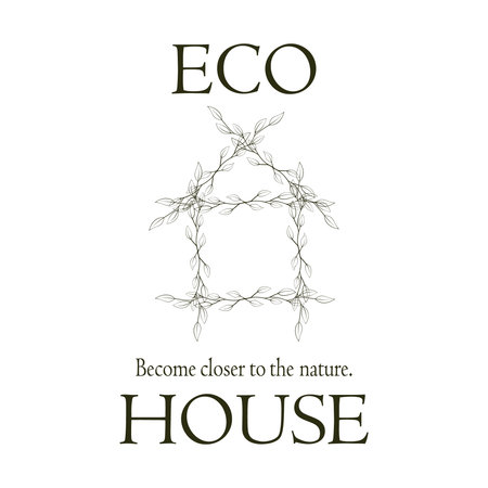 Logo become closer to the nature the eco house.のイラスト素材