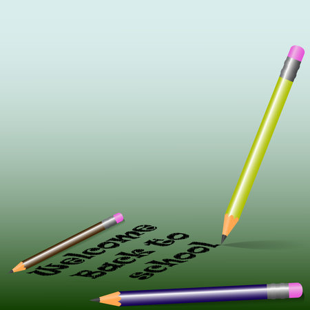 The information poster Welcome back in schoolのイラスト素材