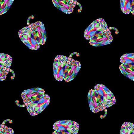 Seamless pattern, a paprika fills template space.のイラスト素材