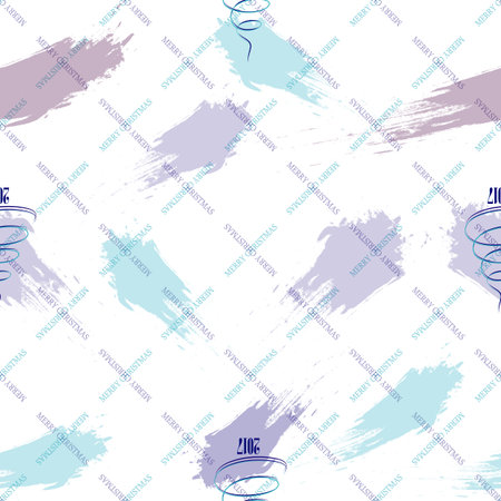Blue abstract design christmas-tree 2017 seamless patternのイラスト素材