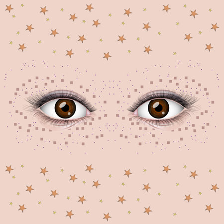 Female eyes with long eyelashes and beautiful eyeballs.のイラスト素材