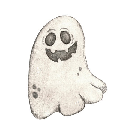 Funny ghost, white, for Halloween partyの写真素材