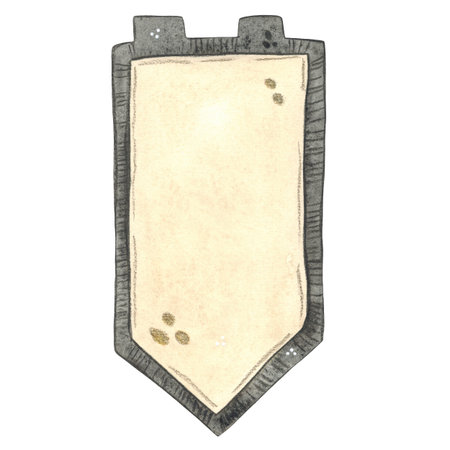 The old flag is white with black edging on a white backgroundの写真素材