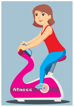 girl on bikeのイラスト素材