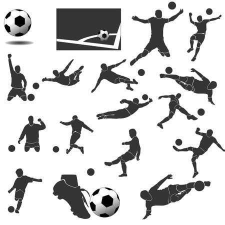 A set of design elements for football. Modern flat vector collection icons.のイラスト素材