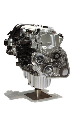 Motor vehicle engine internal Combustion in a wite background