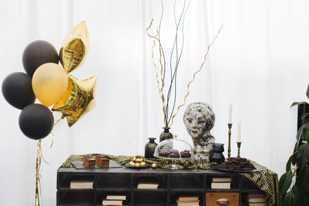 Nice interior in the restaurantの写真素材