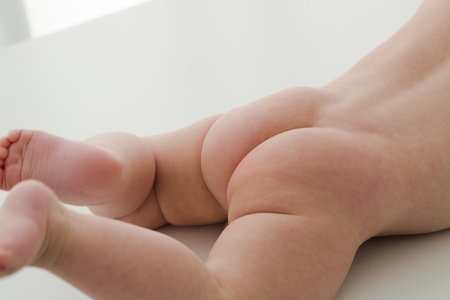 The naked toddler buttocksの写真素材