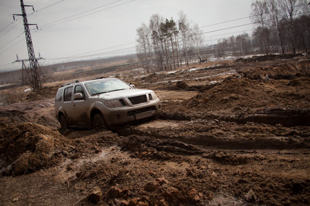 Offroad car in dirt