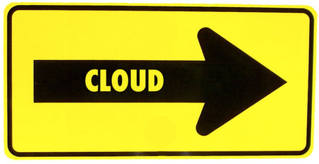 Arrow towards the cloudの写真素材