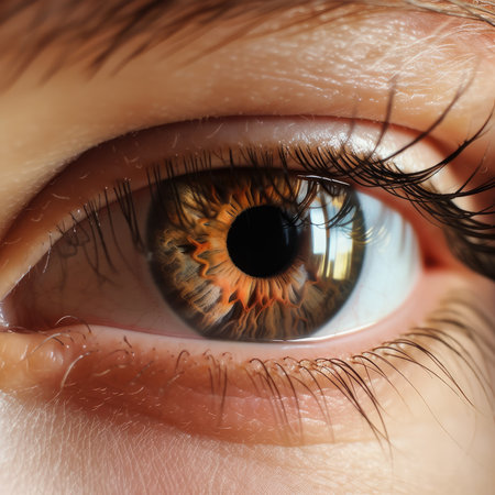 Close-up of the pupil of the eye. macro shotの素材