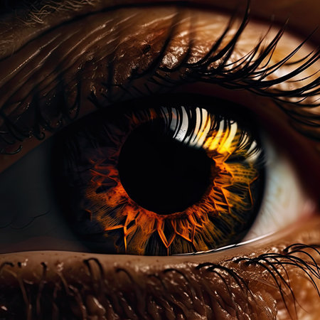Close-up of human eye with iris. 3D renderingの素材