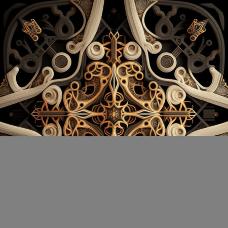 3D render of abstract fractal background with embossed pattern on leatherの素材