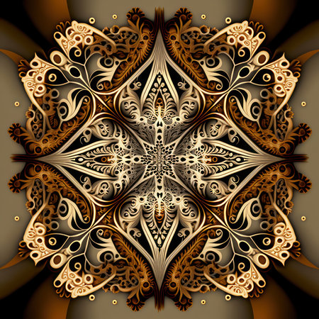 Fabulous symmetrical pattern. You can use it for invitations, notebook covers, phone case, postcards, cards, wallpapers. Artwork for creative design, art and entertainment.の素材
