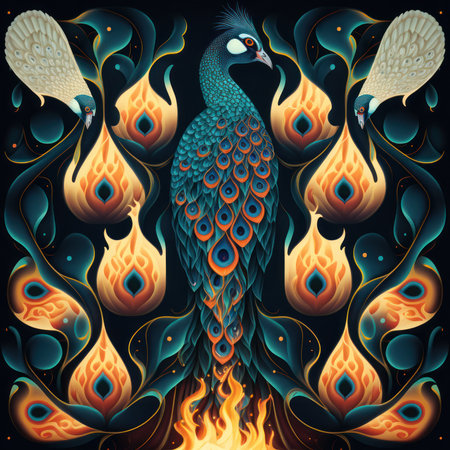 Peacock in the form of a peacock. Vector illustration.の素材