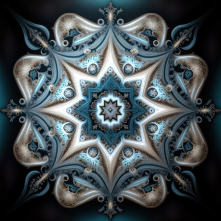 Abstract fractal. Fractal art background for creative design. Decoration for wallpaper, desktop, poster, cover booklet. Print for clothes, t-shirt. Creative illustration for designの素材