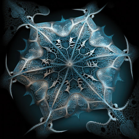 Abstract fractal computer generated composition with various geometrical shapes.の素材